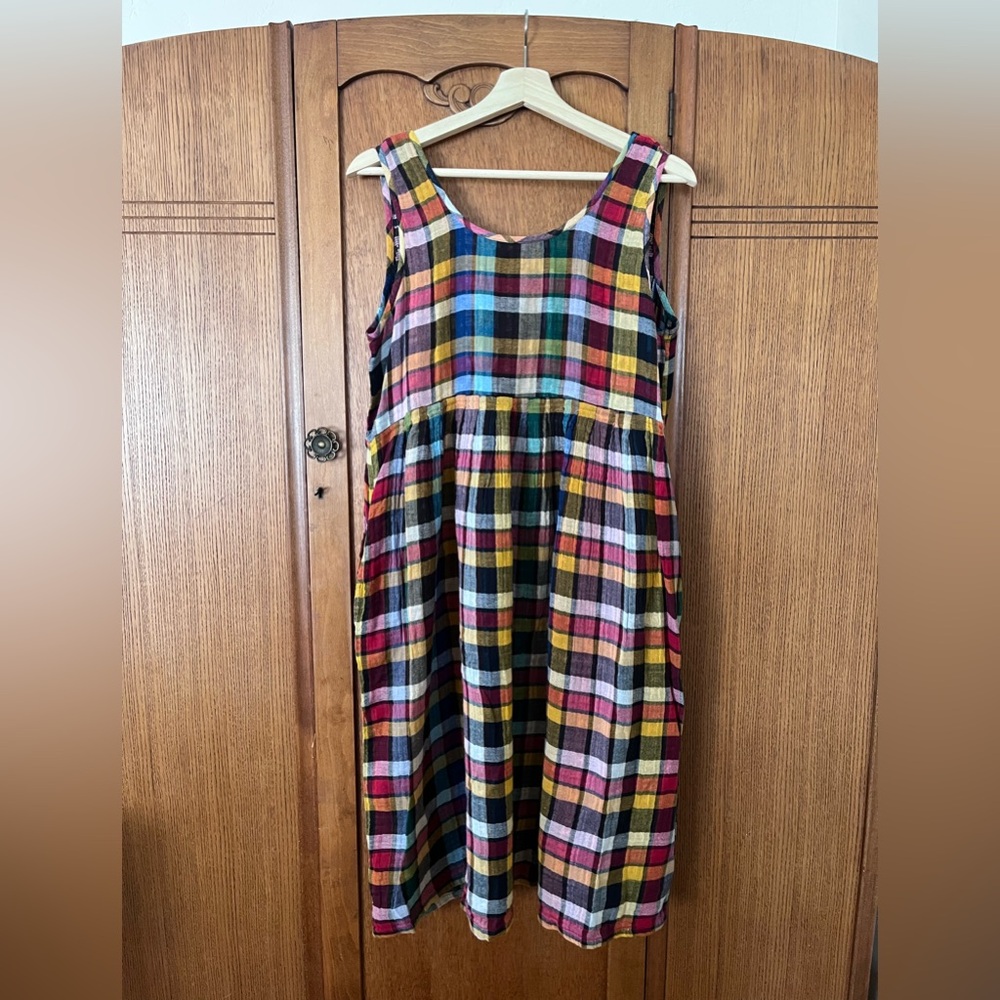Ace & Jig Multicolor Plaid Sleeveless Dress - Red, Yellow, Pink, Blue, Green